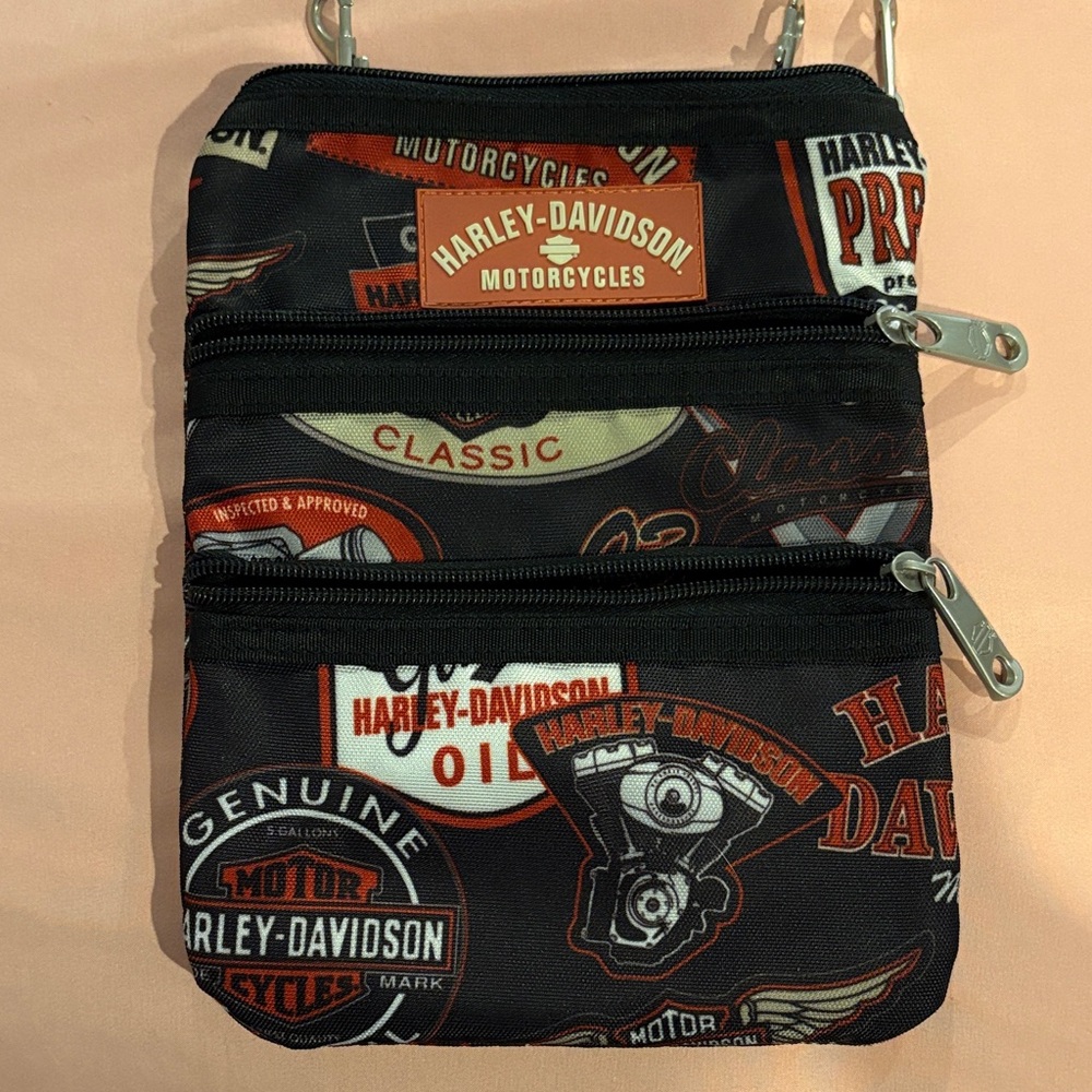 Harley-Davidson Multi-Logo Black and Orange Belt Bag